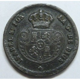 1853- ISABEL II - DECIMA DE REAL - SEGOVIA - COBRE