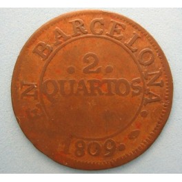 1809  - ACUÑACIONES EN BARCELONA - 2 CUARTO -EPOCA NAPOLEONICA