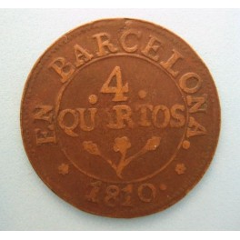 1810 - ACUÑACIONES EN BARCELONA - 4 CUARTOS -EPOCA NAPOLEONICA