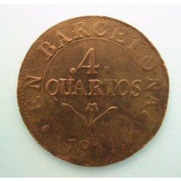 1811 - ACUÑACIONES EN BARCELONA - 4 CUARTOS -EPOCA NAPOLEONICA