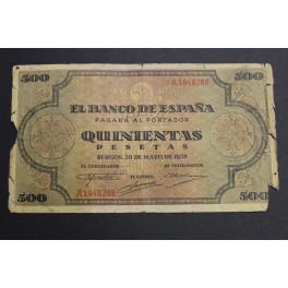 1938- COMPOSTELA - 500 PESETA - BANCO ESPAÑA- BILLETE