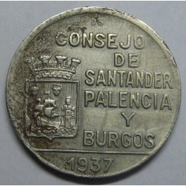 1937- SANTANDER PALENCIA Y BURGOS - 1 PESETA