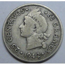 1942 - REPUBLICA  DOMINICANA - 20 CENTAVOS