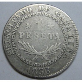 1836 - BARCELONA - 1 PESETA - ISABEL II