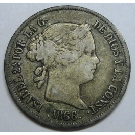 1866 - MADRID - 40 CENTIMOS ESCUDO - ISABEL II -