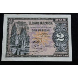 1938- 30 ABRIL -SERIE M - 2 PESETAS - BURGOS