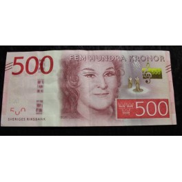 2016- SUECIA -500 KRONOR -BIRGIT - SWEDEN-BILLETE