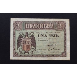 1938- 30 ABRIL -SERIE B - 1 PESETA - BURGOS 