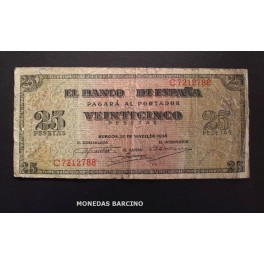 1938- BURGOS -SERIE C -25 PESETAS- BANCO ESPAÑA- 