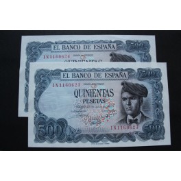 1971- VERDAGUER - SERIE 1N - 500 PESETAS- PAREJA