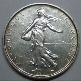 1966 - FRANCIA  - 5 FRANCS - PLATA- LIBERTE