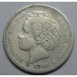 1894- 2 PESETAS - PLATA - ALFONSO XIII - ESPAÑA 