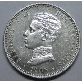 1905- 2 PESETAS -PLATA - ALFONSO XIII - ESPAÑA 