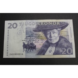 1992- SUECIA -20 KRONOR -SELMA - SWEDEN-BILLETE