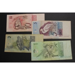 2001-2010- BRASIL - REAIS - FAUNA - 4 BILLETES