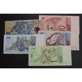 2000-2010- BRASIL - REAIS - FAUNA - 5 BILLETES