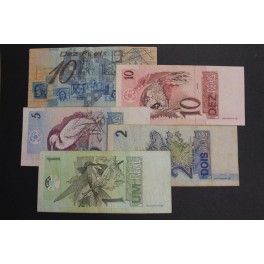 2000-2010- BRASIL - REAIS - FAUNA - 5 BILLETES