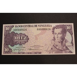 1980- VENEZUELA - 10  BOLIVARES - SUCRE - BILLETE