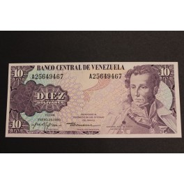 1980- VENEZUELA - 10  BOLIVARES - JOSE SUCRE