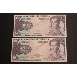 1980- VENEZUELA - 10  BOLIVARES - SUCRE - PAREJA