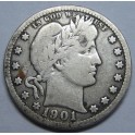 1901- BARBER- 1/4 DOLLAR- USA- ESTADOS UNIDOS