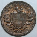 1907- HELVETIA - 2 RAPPEN - SUIZA - BRONCE