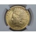 1912 - 10 DOLLAR - NGC MS 62 - INDIAN HEAD