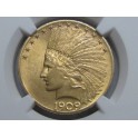 1909 S - 10 DOLLAR - NGC AU 58 - INDIAN HEAD