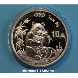 1996- OSO PANDA - 10 YUAN - CHINA - PLATA - ONZA