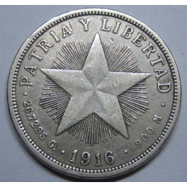 1916 - PATRIA LIBERTAD - 1 PESO - CUBA - CARIBE