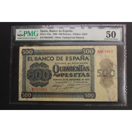 1936 - BURGOS - SERIE B - 50 PMG - 500 PESETAS