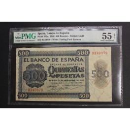 1936 - BURGOS - SERIE B - 55 PMG - 500 PESETAS