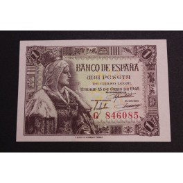 1945- ISABEL -SERIE G - 1 PESETA- MADRID- BILLETE