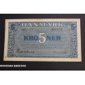 1947- DINAMARCA - 5 KRONE -NATIONAL -BILLETE