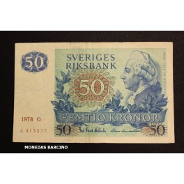 1978- SUECIA -50 KRONOR -GUSTAN- SWEDEN-BILLETE