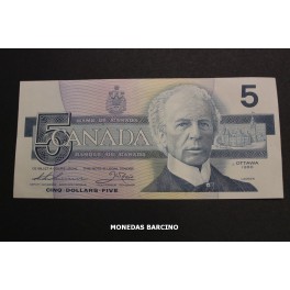 1986- CANADA - 5 DOLLARS - LAURIER - BILLETE