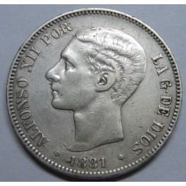 1881 - 5 PESETAS - ALFONSO XII - SPAIN