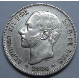 1884 - 5 PESETAS - ALFONSO XII - SPAIN