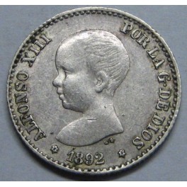 1892 - 9 - 2 - 50 CENTIMOS - ALFONSO XIII 