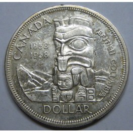 1958- COLUMBIA - 1 DOLLAR - CANADA - PLATA