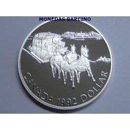 1992 - CANADA -  DOLLAR - PROOF-- DILIGENCIA -- PLATA