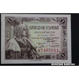 1945- ISABEL -SERIE A - 1 PESETA- MADRID-BILLETE