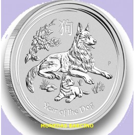 2018 - AUSTRALIA -2  ONZAS - 2 DOLLARS - YEAR OF DOG - AÑO DEL PERRO