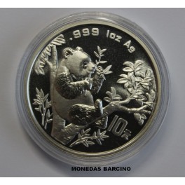 1995- OSO PANDA - 10 YUAN - CHINA - ONZA - PLATA