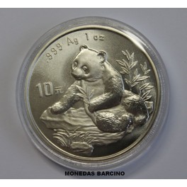 1998 - OSO PANDA - 10 YUAN - CHINA - ONZA - PLATA