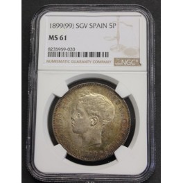 1899 - SGV - MS 61 - ALFONSO XIII - 5 PESETAS