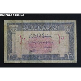 1950- LIBANO - 10 PIASTRES - LIBAN - BILLETE-BANKNOTE