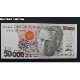 1993- CASCUDO - 50 CRUZEIROS REAIS - BRASIL -BILLETE 