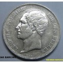 1851- BELGICA - 5 FRANCS - LEOPOLDO I - PLATA 