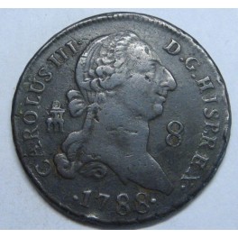 1788 - CARLOS III - 8 MARAVEDIS - SEGOVIA -COBRE